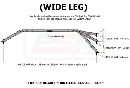 PSRUNI-090-KIT Baja Roof Top Tent Complete Tilt Tub Rack System (Full Kit Baja Style Tub Rack) - PSRUNI-090 | Genuine PSR 4X4 Accessory
