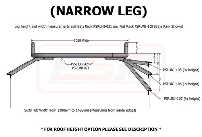 PSRUNI-100-KIT PSR Baja Rack Flat Universal Tub Rack | Genuine PSR 4X4 Accessory