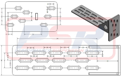 PSRUNI-124 PSR Universal Heavy Duty Awning Bracket | Genuine PSR 4X4 Part