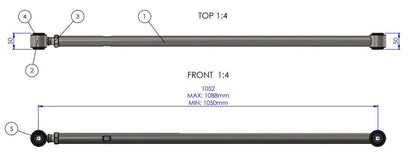 TRC1140 SuperPro Rear Adjustable Heavy Duty Panhard Rod to suit Toyota Land Cruiser 200 Series 2007-2021 & 300 Series 2021-on | Genuine SuperPro Suspension Component - photo 4 of 4