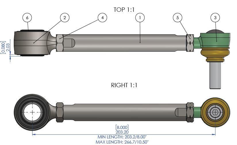 TRC4311 SuperPro Front Extended Heavy Duty Sway Bar Link with quick release to suit Jeep Wrangler JK | Genuine SuperPro Suspension Component - photo 4 of 4