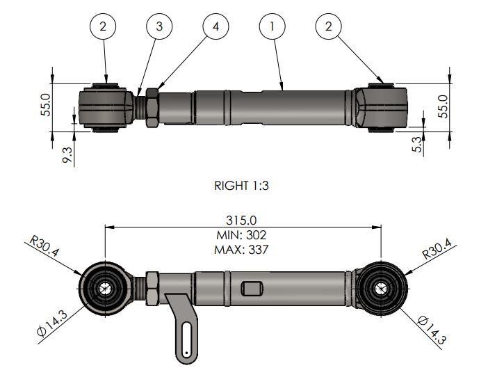 TRC498 SuperPro Rear Adjustable Upper Trailing Arm Kit to suit Toyota Prado 150 Series (non KDSS vehicles only), FJ Cruiser & GWM Tank 300 | Genuine SuperPro Suspension Component - photo 4 of 4
