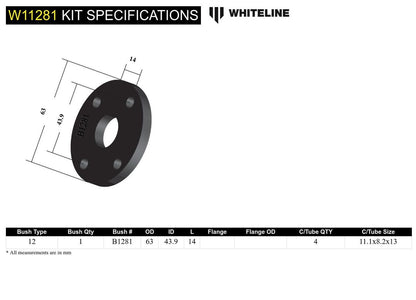 W11281 Whiteline Front Steering Coupling - Bushing Kit to Suit Ford Capri, Cortina and Escort | Genuine Whiteline Suspension Component - photo 5 of 5