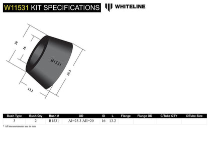 W11531 Whiteline Front Steering Idler Arm - Bushing Kit to Suit Mazda 808, 929, RX2-RX5 | Genuine Whiteline Suspension Component - photo 4 of 4