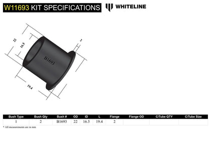 W11693 Whiteline Front Steering Idler Arm - Bushing Kit to Suit Toyota HiLux and 4Runner | Genuine Whiteline Suspension Component - photo 5 of 5