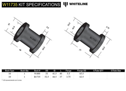 W11735 Whiteline Front Steering Rack and Pinion - Mount Bushing Kit to Suit Nissan Pulsar N14, N15 | Genuine Whiteline Suspension Component - photo 5 of 5