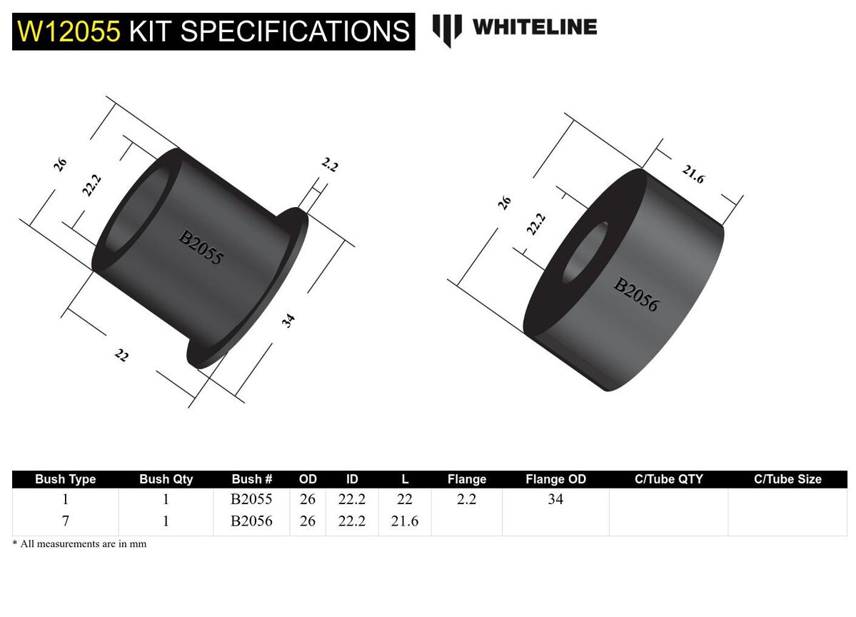 W12055 Whiteline Front Steering Idler Arm - Bushing Kit to Suit Mitsubishi Pajero and Triton | Genuine Whiteline Suspension Component - photo 5 of 5