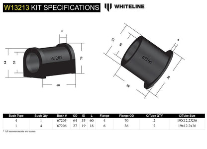 W13213 Whiteline Front Steering Rack and Pinion - Mount Bushing Kit to Suit Hyundai iLoad, iMax and Mitsubishi Triton | Genuine Whiteline Suspension Component - photo 6 of 6