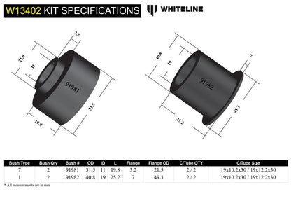 W13402 Whiteline Front Steering Rack and Pinion - Mount Bushing Kit to Suit Toyota Avensis T27 | Genuine Whiteline Suspension Component - photo 5 of 5