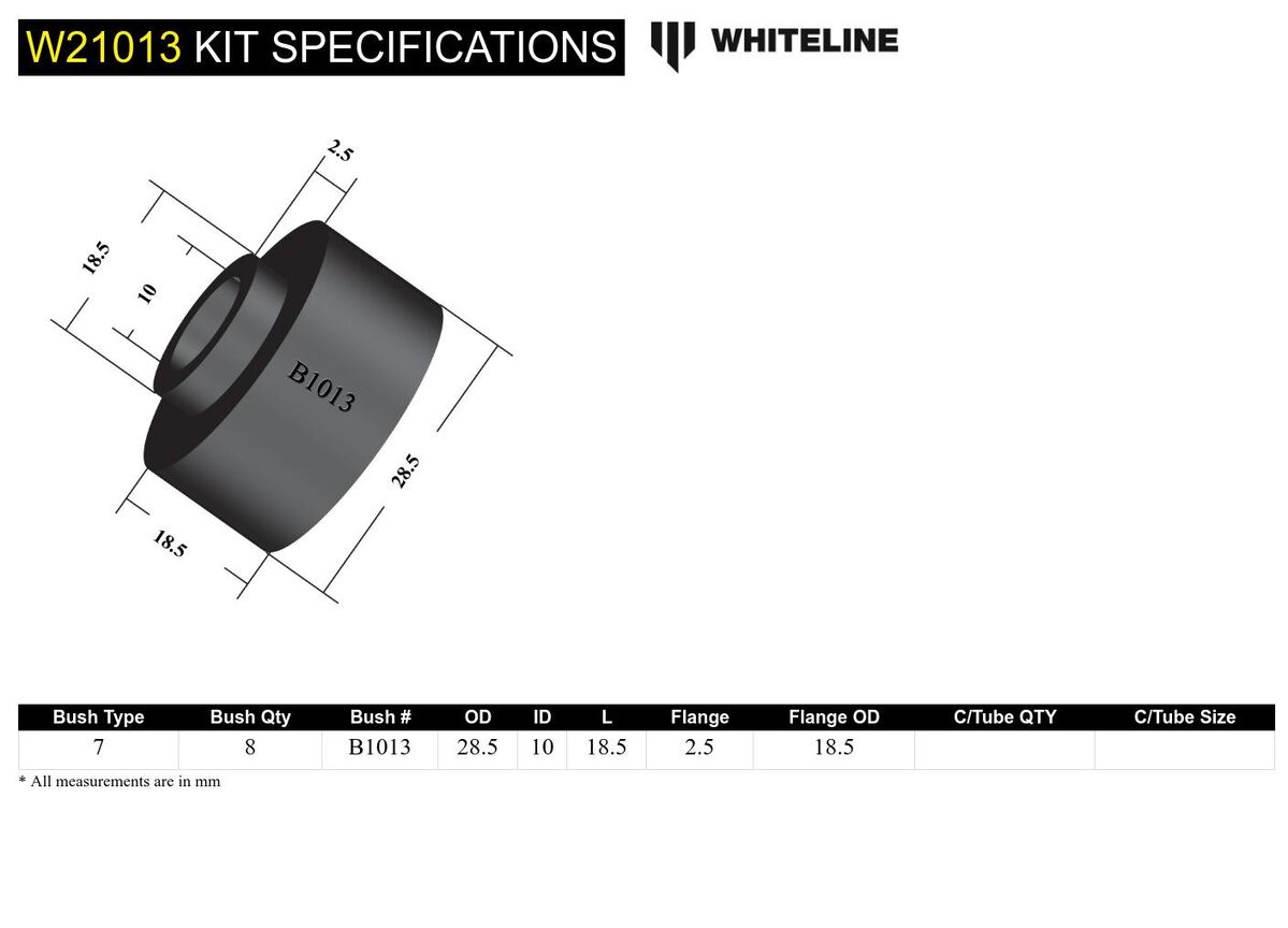 W21013 Whiteline Sway Bar Link - Bushing Kit to Suit Ford Falcon/Fairlane XK-AU and Mustang Classic | Genuine Whiteline Suspension Component - photo 4 of 4