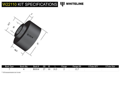 W22110 Whiteline Front Sway Bar Link - Lower Bushing Kit to Suit Nissan Pulsar N14, N15 and N16 | Genuine Whiteline Suspension Component - photo 5 of 5