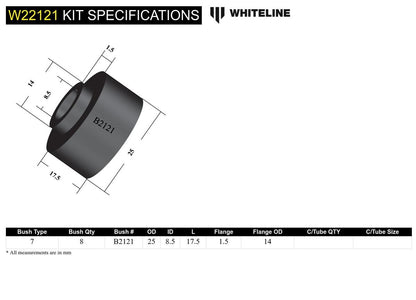 W22121 Whiteline Front Sway Bar Link - Bushing Kit to Suit Chevrolet Corvette and Toyota Celica, Corolla, Corona and Supra | Genuine Whiteline Suspension Component - photo 5 of 5