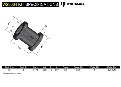W23034 Whiteline Rear Sway Bar Link - Bushing Kit to Suit Holden Commodore VN-VX and HSV | Genuine Whiteline Suspension Component - photo 6 of 6