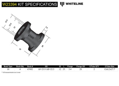 W23394 Whiteline Rear Sway Bar Link - Bushing Kit to Suit BMW 3 Series E46 an Z4 | Genuine Whiteline Suspension Component - photo 5 of 5