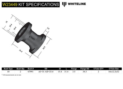 W23449 Whiteline Front Sway Bar Link - Bushing Kit to Suit Jeep Wrangler TJ | Genuine Whiteline Suspension Component - photo 5 of 5