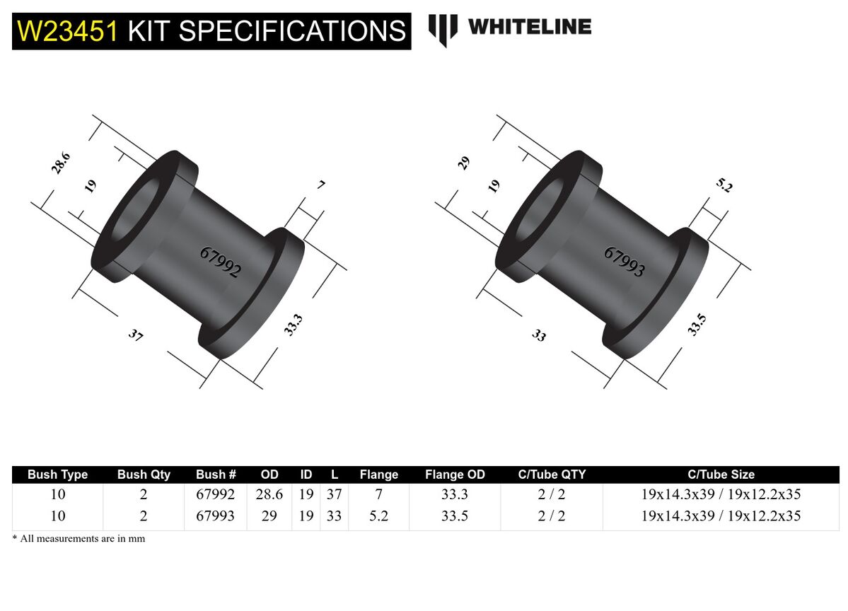 W23451 Whiteline Rear Sway Bar Link - Bushing Kit to Suit Jeep Grand Cherokee WJ, WG | Genuine Whiteline Suspension Component - photo 5 of 5