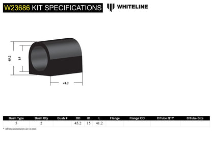W23686 Whiteline Rear Sway Bar Mount - Bushing Kit 15mm to Suit Mazda CX-5, Mazda3 and Mazda6 | Genuine Whiteline Suspension Component - photo 5 of 5