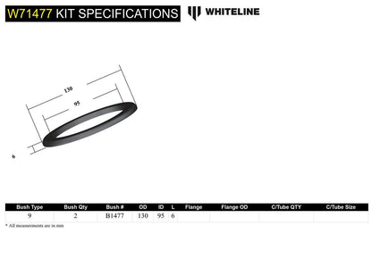 W71477 Whiteline Coil Spring Pad +6mm Ride Height to Suit Ford Falcon/Fairlane, Mustang Classic, Holden HQ-WB and Torana | Genuine Whiteline Suspension Component - photo 4 of 4
