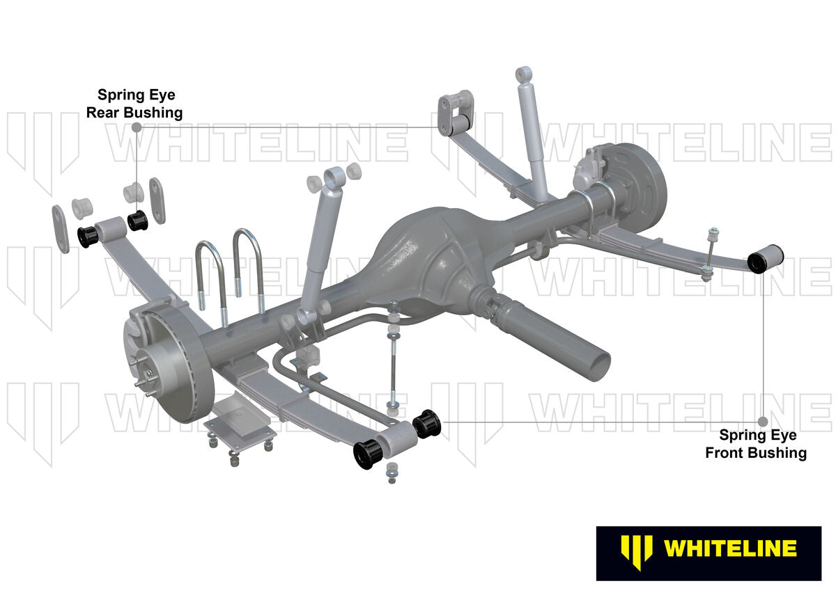 W71527 Whiteline Rear Leaf Spring - Front and Rear Eye Bushing Kit to Suit Morris Minor 1000 | Genuine Whiteline Suspension Component - photo 2 of 5