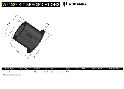 W71527 Whiteline Rear Leaf Spring - Front and Rear Eye Bushing Kit to Suit Morris Minor 1000 | Genuine Whiteline Suspension Component - photo 5 of 5