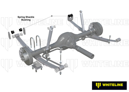 W73252 Whiteline Rear Leaf Spring - Shackle Bushing Kit to Suit Nissan Navara D40 2wd/4wd | Genuine Whiteline Suspension Component - photo 2 of 5