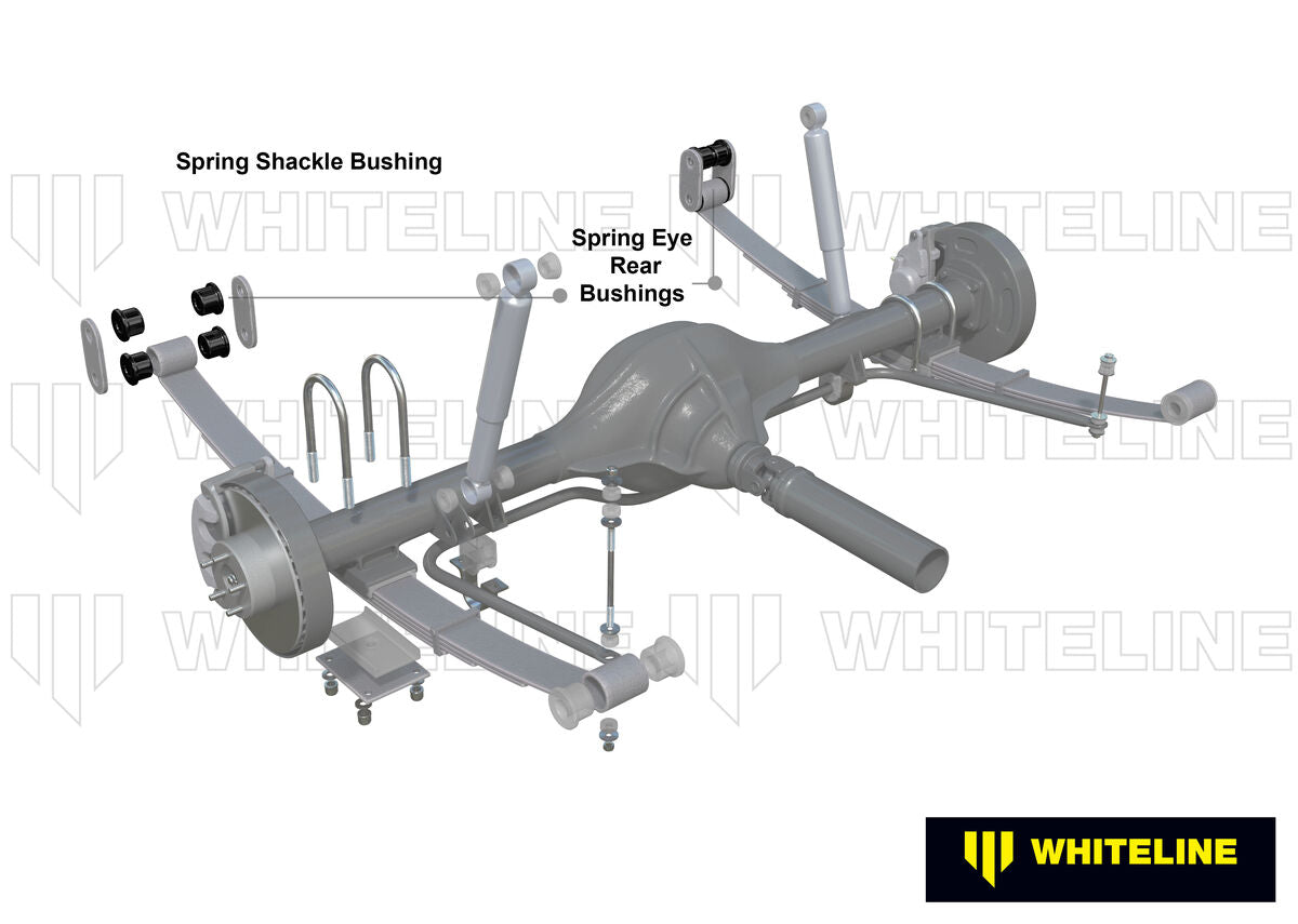W73391 Whiteline Rear Leaf Spring - Rear Eye and Shackle Bushing Kit to Suit MG MGA, MGB | Genuine Whiteline Suspension Component - photo 2 of 5