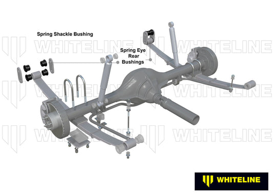 W73391 Whiteline Rear Leaf Spring - Rear Eye and Shackle Bushing Kit to Suit MG MGA, MGB | Genuine Whiteline Suspension Component - photo 2 of 5