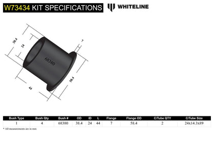 W73434 Whiteline Rear Leaf Spring - Rear Eye Bushing Kit to Suit Ford F150 Svt Raptor 4wd | Genuine Whiteline Suspension Component - photo 3 of 3