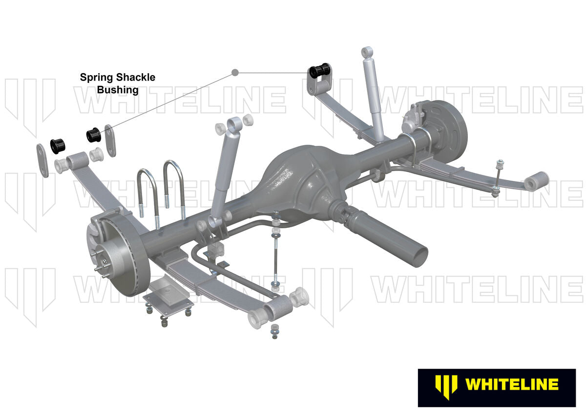 W73474 Whiteline Rear Leaf Spring - Shackle Bushing Kit to Suit Isuzu D-Max and Mazda BT-50 2020-on 2wd/4wd | Genuine Whiteline Suspension Component - photo 2 of 5