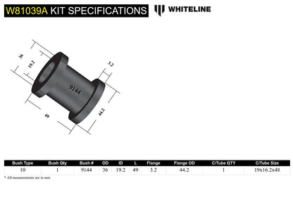 W81039A Whiteline Rear Watts Link - Pivot Bushing Kit to Suit Ford Falcon/Fairlane XE-AU | Genuine Whiteline Suspension Component - photo 5 of 5