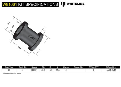 W81061 Whiteline Front Strut Rod - To Chassis Bushing Kit to Suit Mazda R100 FA2 and Nissan 280ZX S130 | Genuine Whiteline Suspension Component - photo 5 of 5