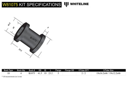 W81075 Whiteline Front Strut Rod - To Chassis Bushing Kit to Suit Mitsubishi L300 and Nissan Navara D21, D22 | Genuine Whiteline Suspension Component - photo 4 of 4
