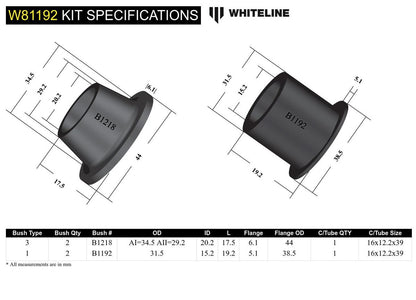 W81192 Whiteline Rear Panhard Rod - Bushing Kit to Suit Toyota Corolla, Celica and Cressida | Genuine Whiteline Suspension Component - photo 5 of 5