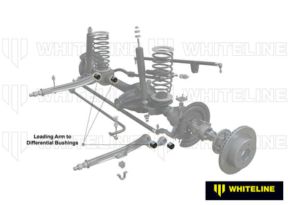 W81730X Whiteline Front Leading Arm - To Differential Bushing Kit Extra Offset to Suit Nissan Patrol GQ, GU and Toyota Land Cruiser 80, 105 Series | Genuine Whiteline Suspension Component - photo 2 of 5