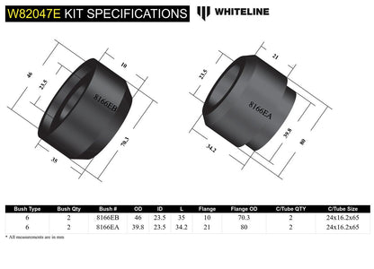 W82047E Whiteline Front Strut Rod - To Chassis Bushing Kit to Suit Holden Commodore VT-VZ and HSV | Genuine Whiteline Suspension Component - photo 5 of 5