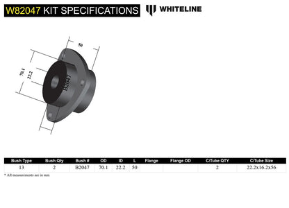 W82047 Whiteline Front Strut Rod - To Chassis Bushing Kit Offset to Suit Holden Commodore VT-VZ and HSV | Genuine Whiteline Suspension Component - photo 5 of 5
