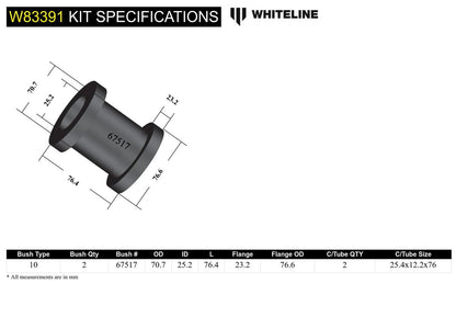 W83391 Whiteline Front Strut Tension - Bushing Kit to Suit BMW 1, 3 Series, X1 and Z4 | Genuine Whiteline Suspension Component - photo 5 of 5