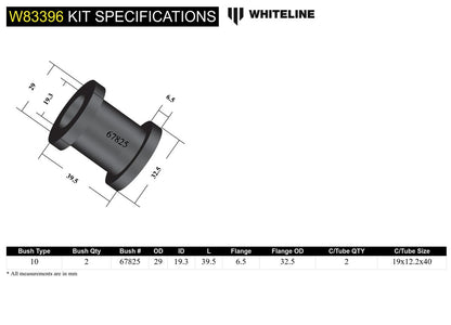 W83396 Whiteline Panhard Rod - Bushing Kit to Suit Suzuki Jimny and Sierra | Genuine Whiteline Suspension Component - photo 5 of 5