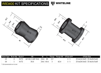 W83400 Whiteline Rear Panhard Rod - Bushing Kit to Suit Toyota Land Cruiser 70 Series KZJ, PZJ | Genuine Whiteline Suspension Component - photo 5 of 5