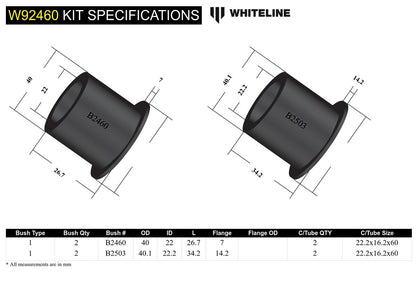 W92460 Whiteline Rear Differential Mount - Bushing Kit to Suit Nissan 1600, 180B, 240K and Bluebird | Genuine Whiteline Suspension Component - photo 5 of 5