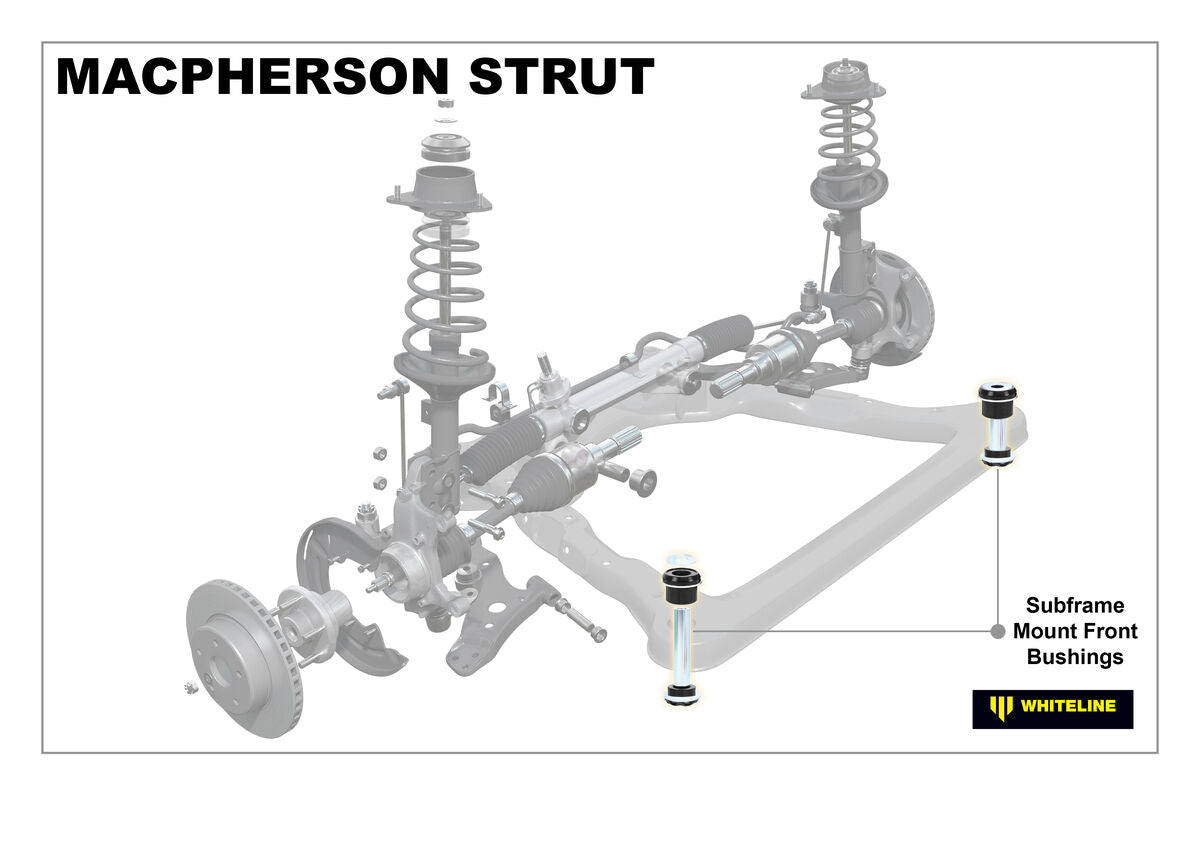 W93048 Whiteline Front Subframe - Front Bushing Kit to Suit Nissan Dualis, X-Trail and Renault Koleos | Genuine Whiteline Suspension Component - photo 2 of 4