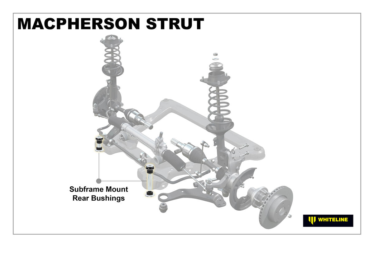 W93049 Whiteline Front Subframe - Rear Bushing Kit to Suit Nissan Dualis, X-Trail and Renault Koleos | Genuine Whiteline Suspension Component - photo 2 of 5