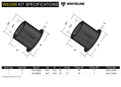 W93356 Whiteline Rear Differential Mount - Bushing Kit to Suit Holden Commodore VE, VF and HSV | Genuine Whiteline Suspension Component - photo 4 of 4