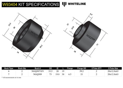 W93404 Whiteline Body Mount - Bushing Kit to Suit Nissan Patrol GQ, GU and Ford Maverick DA | Genuine Whiteline Suspension Component - photo 4 of 4