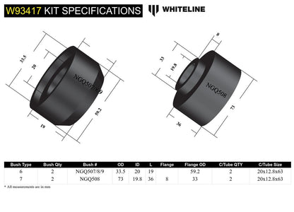 W93417 Whiteline Front Body Mount - Bushing Kit-Cab Front to Suit Nissan Patrol GQ, GU and Ford Maverick DA | Genuine Whiteline Suspension Component - photo 4 of 4