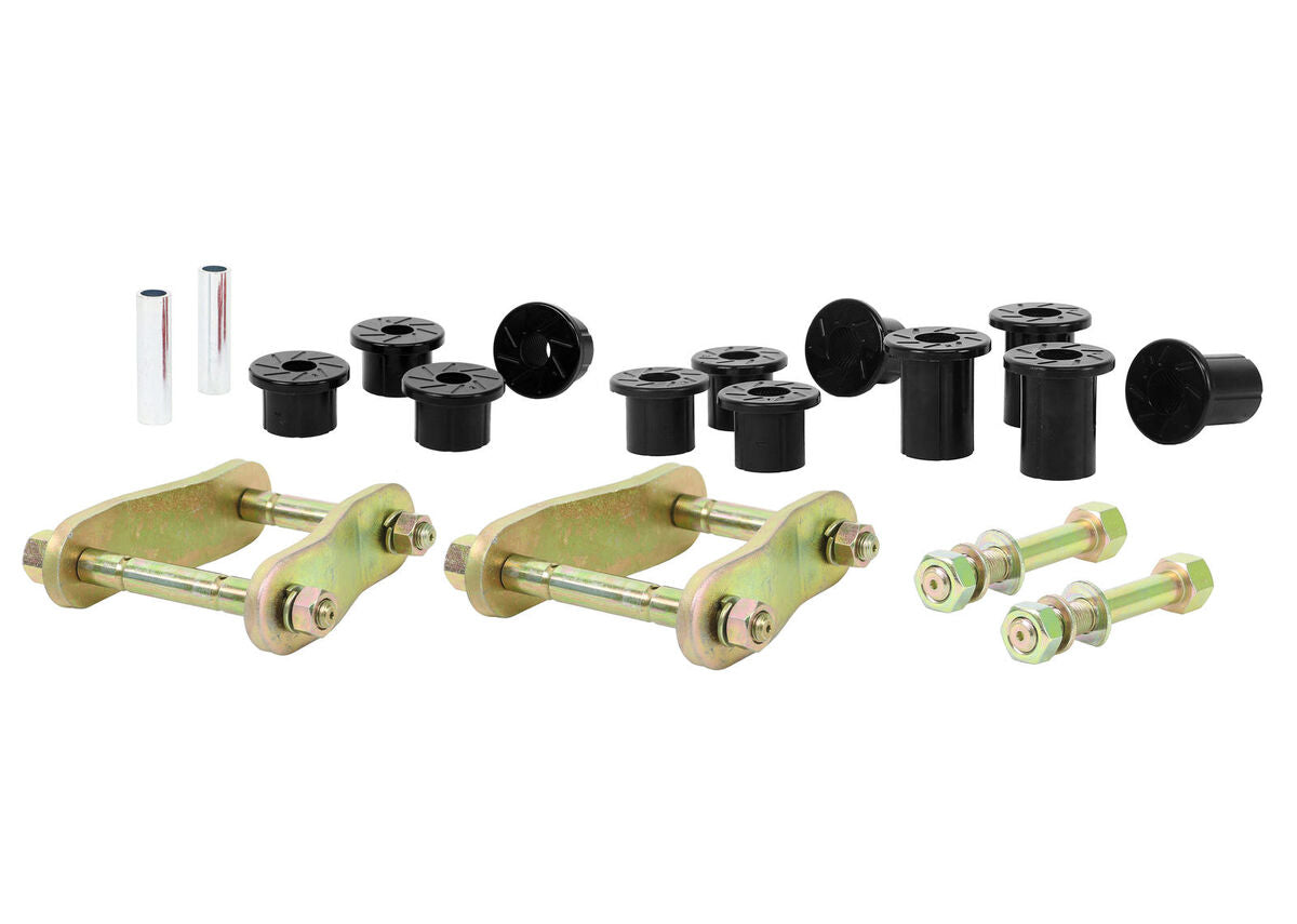 WEK112 Whiteline Rear Leaf Spring - Bushing and Greaseable Shackle/Pin Kit to Suit Mitsubishi Triton MQ, MR 4wd | Genuine Whiteline Suspension Component