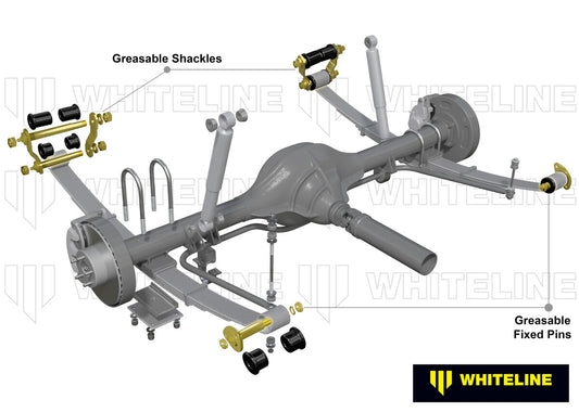 WEK117 Whiteline Rear Leaf Spring - Bushing and Greaseable Shackle/Pin Kit to Suit Holden Colorado, Rodeo and Isuzu D-Max | Genuine Whiteline Suspension Component - photo 2 of 4