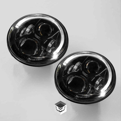 LEDMOTO-CARBON-7-PAIR Carbon 7 Inch LED Headlight - Black (Pair) | Genuine STEDI Product