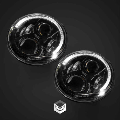 LEDMOTO-CARBON-7-PAIR Carbon 7 Inch LED Headlight - Black (Pair) | Genuine STEDI Product