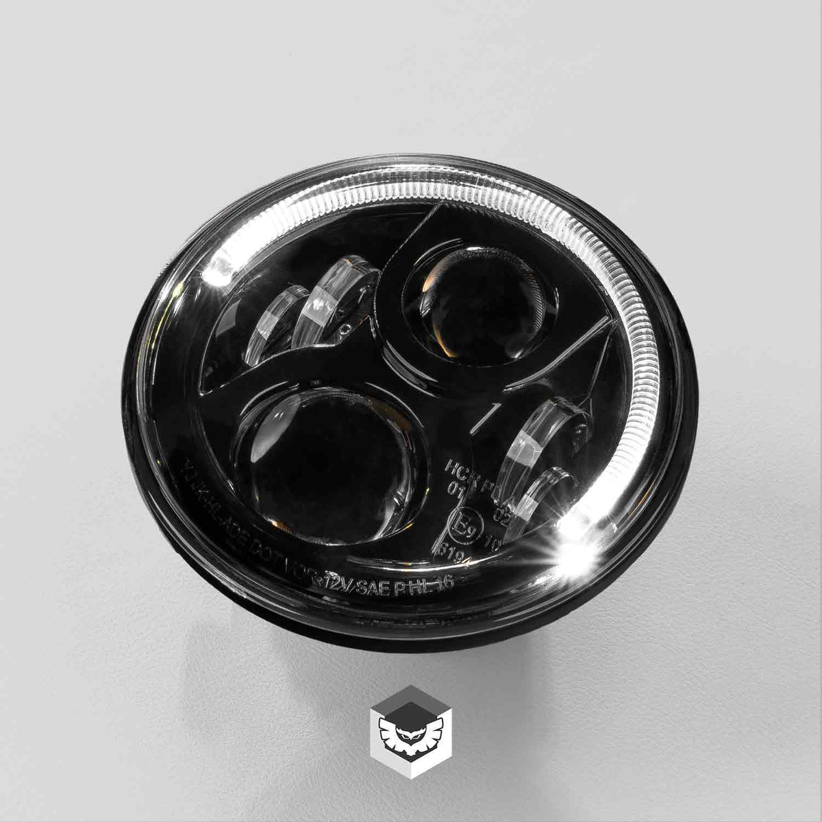 LEDMOTO-CARBON-7BLK STEDI 7 Inch Carbon Black LED Headlight | Genuine STEDI Product